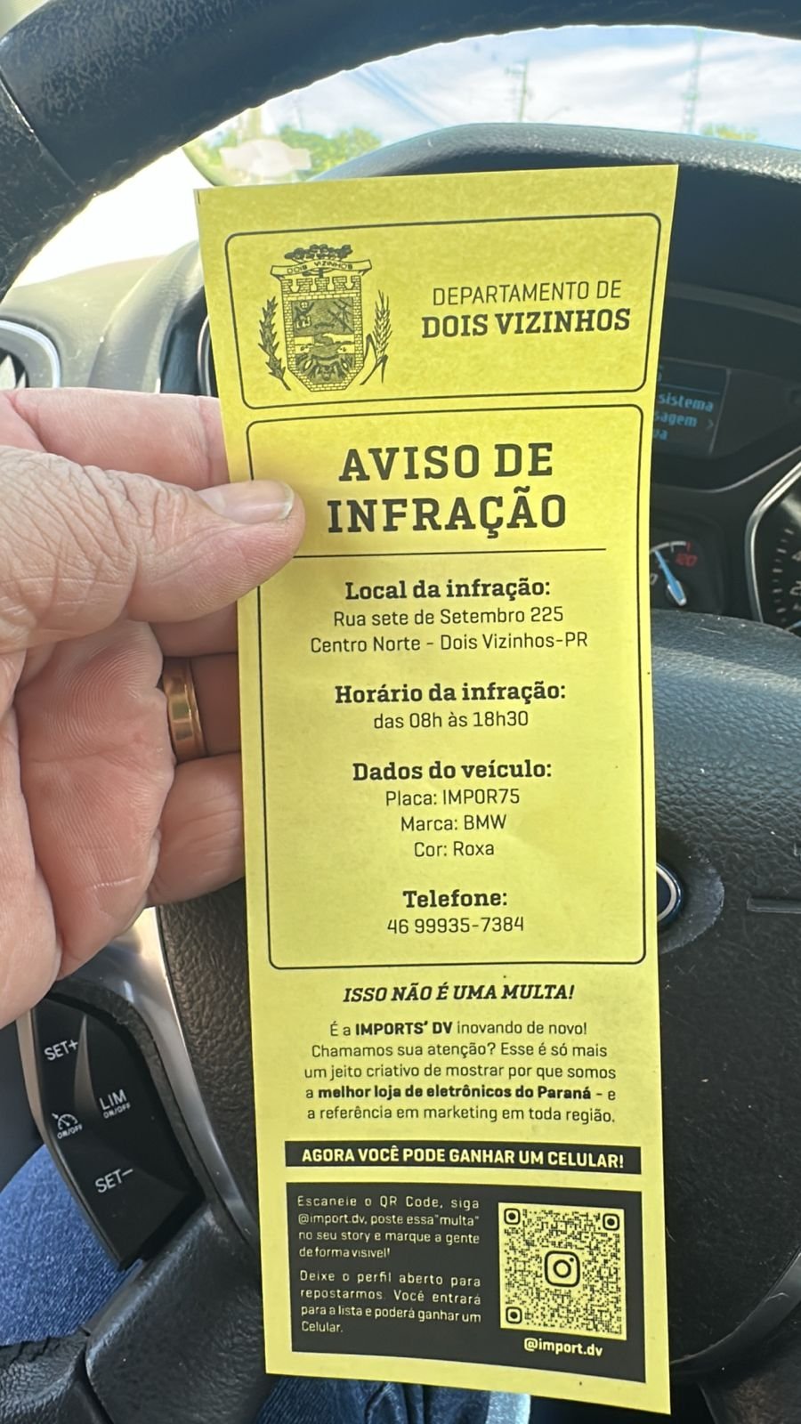 PREFEITURA ESCLARECE AÇÃO PUBLICITÁRIA QUE USOU SIMBOLOGIA OFICIAL EM “AVISO DE INFRAÇÃO” FICTÍCIO