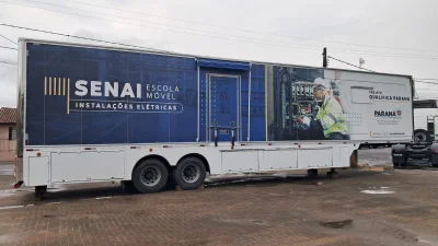 DOIS VIZINHOS RECEBER CARRETA-ESCOLA DO SENAI COM CURSO GRATUITO DE MANUTENO ELTRICA INDUSTRIAL