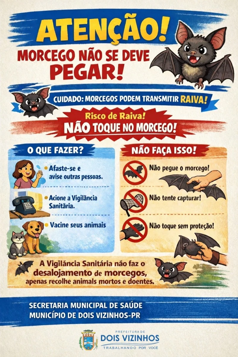 VIGIL�NCIA SANIT�RIA ALERTA SOBRE PRESEN�A DE MORCEGOS EM �REAS URBANAS