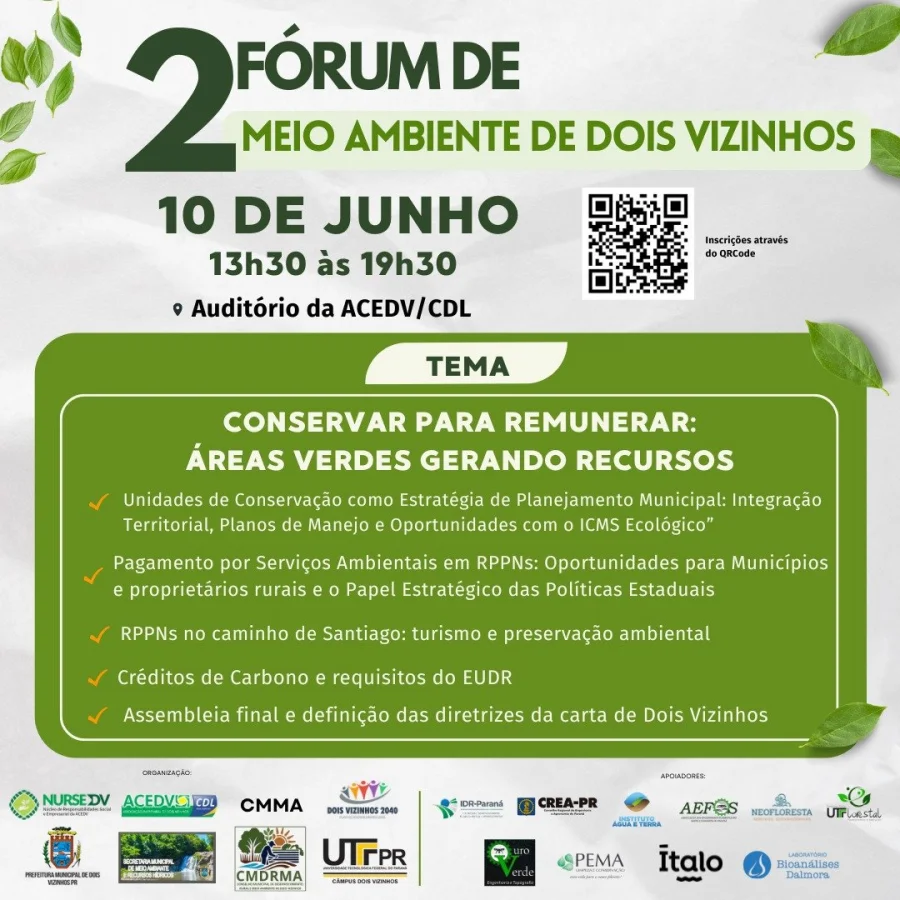 DOIS VIZINHOS PROMOVE FRUM AMBIENTAL COM FOCO EM CONSERVAO E DESENVOLVIMENTO SUSTENTVEL