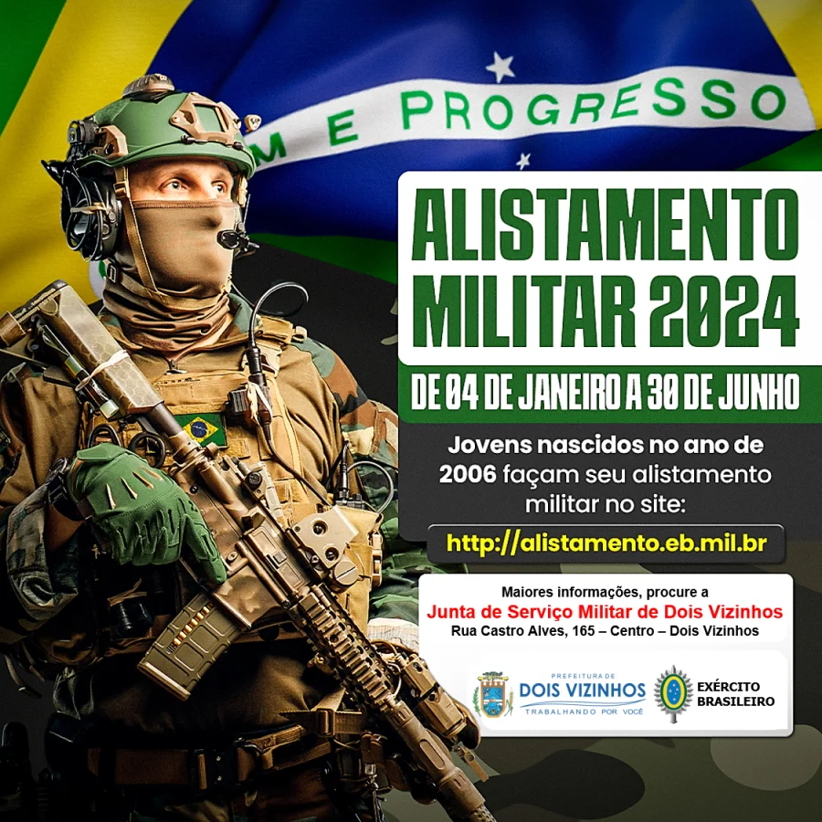 ATENO JOVENS: PRAZO DE ALISTAMENTO MILITAR SE ENCERRA DIA 30!