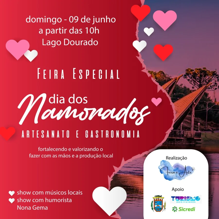 FEIRA ESPECIAL DO DIA DOS NAMORADOS ACONTECE NO LAGO DOURADO