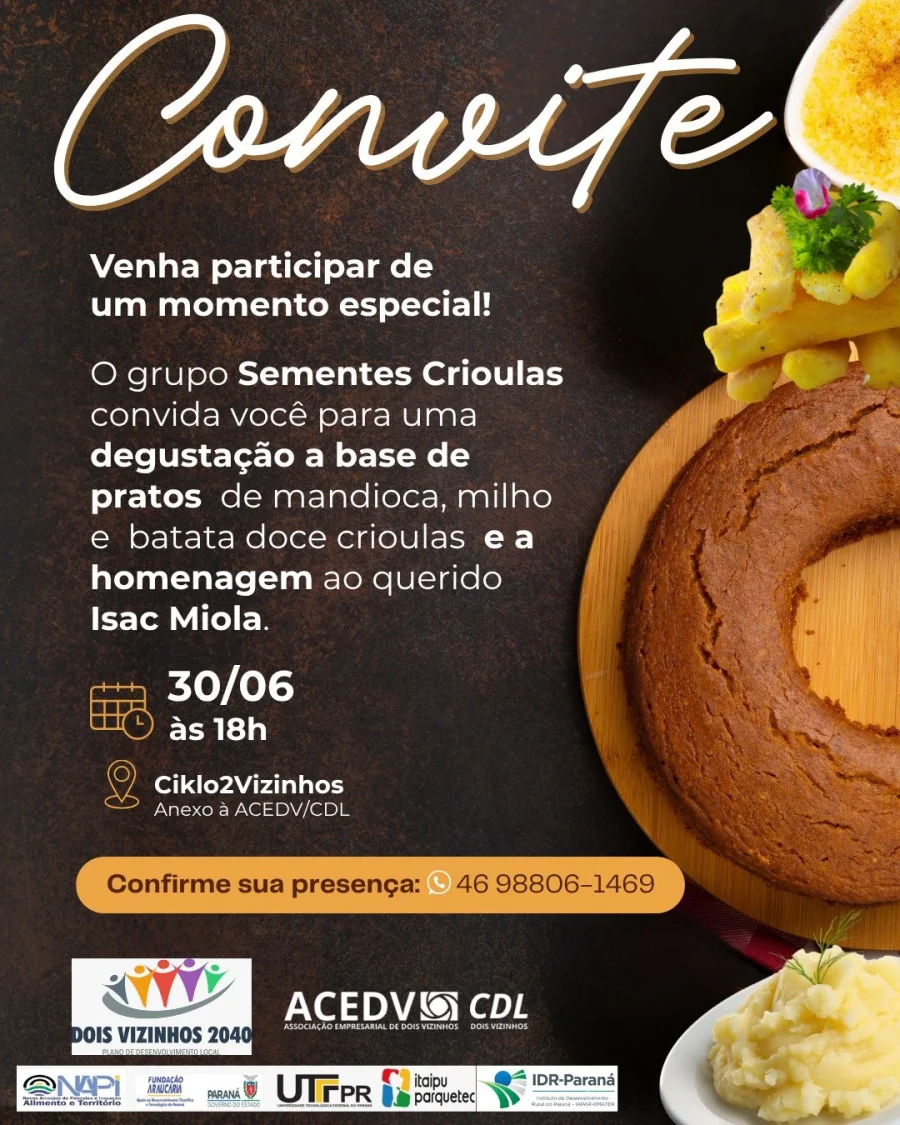 HOJE TEM COMIDA BOA E HISTRIA PARA CONTAR. EVENTO HOMENAGEIA OS GUARDIES DE SEMENTES CRIOLAS