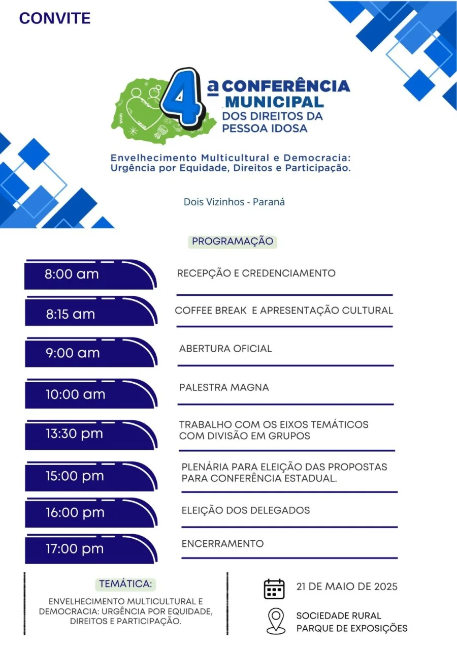 DOIS VIZINHOS REALIZA 4 CONFERNCIA MUNICIPAL DOS DIREITOS DA PESSOA IDOSA