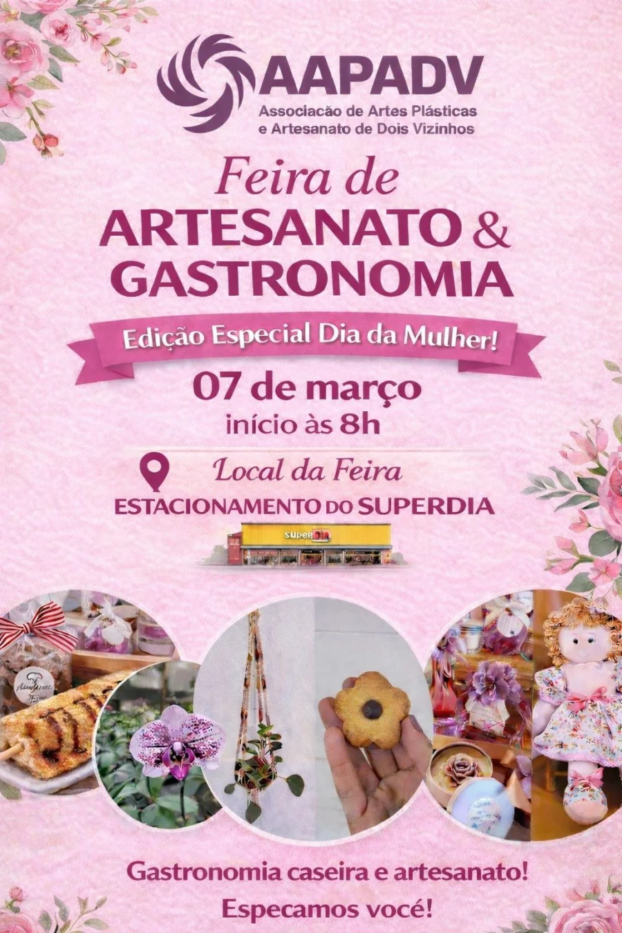 FEIRA ESPECIAL DE ARTESANATO E GASTRONOMIA FESTEJA O DIA DA MULHER