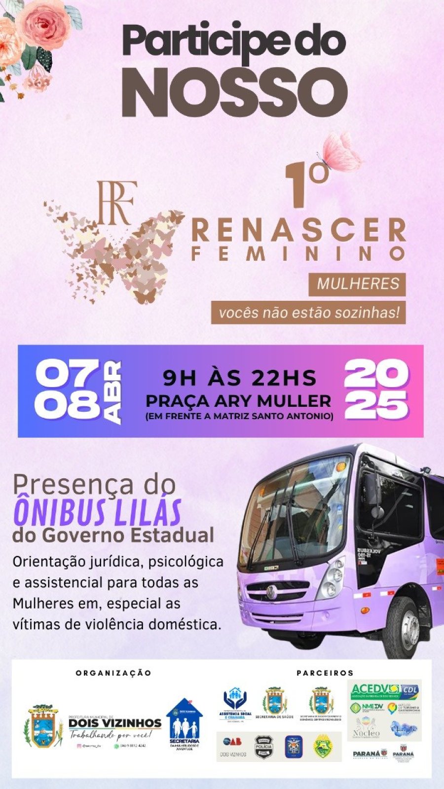 �RENASCER FEMININO� PROMOVE ACOLHIMENTO E FORTALECIMENTO DAS MULHERES EM DOIS VIZINHOS