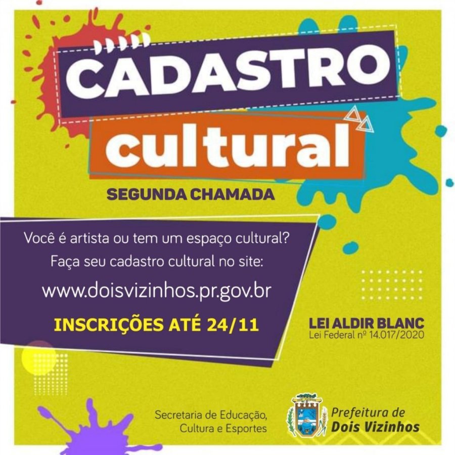 2� Chamada para Cadastramento de Artistas e Espa�os Culturais