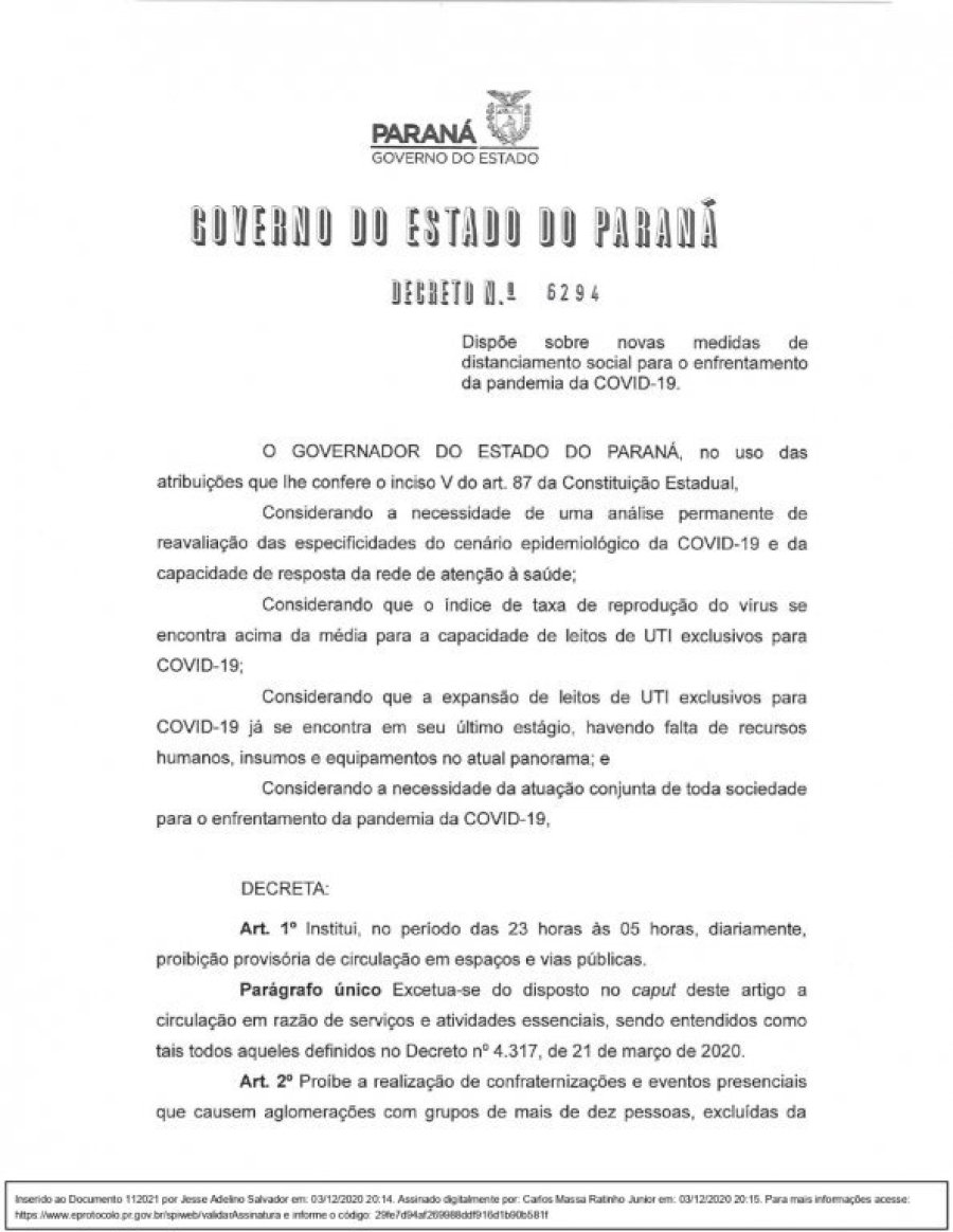 Decreto Estadual N� 6294