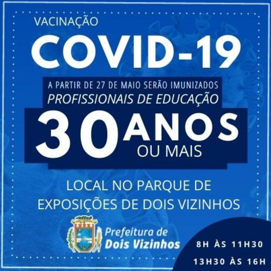 Baixa para 30 Anos a Vacina��o para Profissionais de Educa��o