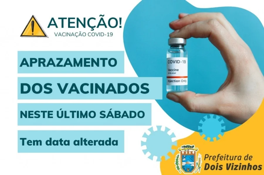 Prazo para a 2 Dose dos Imunizados no ltimo Sbado Dia 12, Tem Data Alterada Conforme Pede o Ministrio da Sade