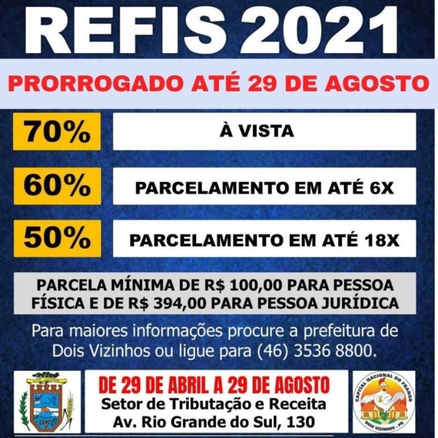 o Programa de Recupera��o Fiscal - Refis  - Foi Prorrogado
