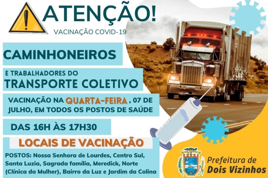 a Vacina��o Contra a Covid-19 Voltar� a Ser Aplicada nos Postos de Sa�de, a Partir de Quarta-feira Dia 07