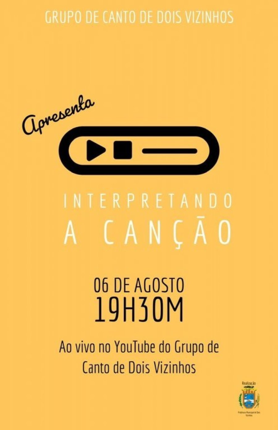 Grupo de Canto de Vizinhos Realizar� na Sexta-feira as 19h30, Live Interpretando a Can��o - Prestigie.
