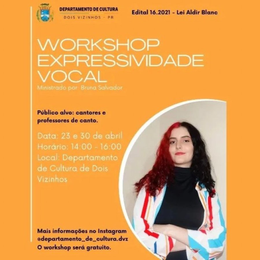 Oficinas da Lei Aldir Blanc Iniciam Neste M�s de Abril