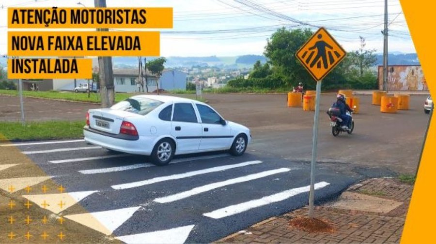 Nova Faixa Elevada Foi Instalada Pr�ximo Ao F�rum Eleitoral para Quem Desce Em Dire��o a Trincheira