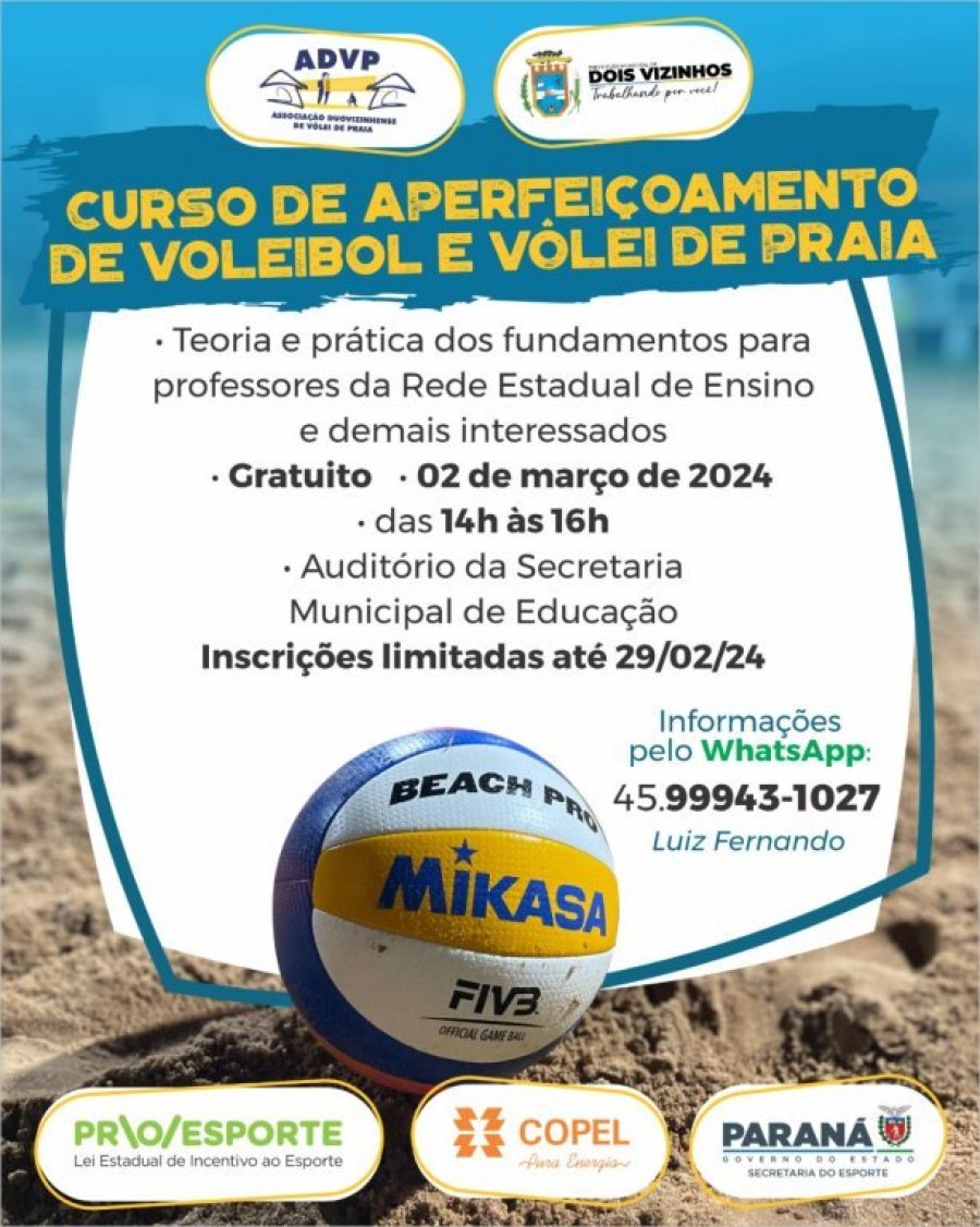 Curso Gratuito de Aperfei�oamento Em Voleibol