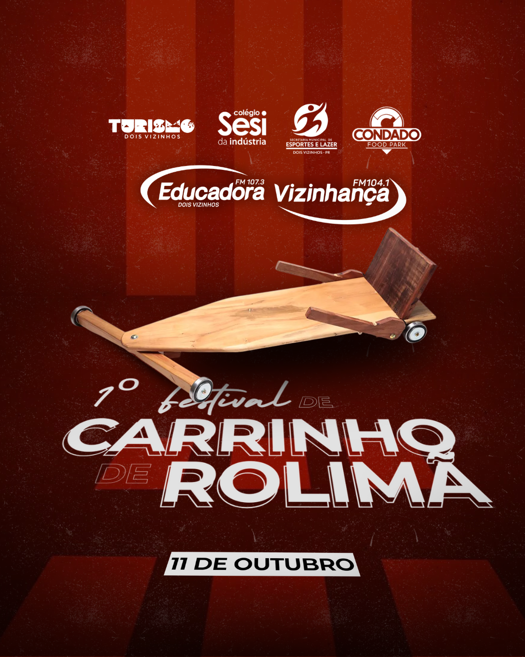 INSCRIES ABERTAS PARA O 1 FESTIVAL DE CARRINHO DE ROLIM EM DOIS VIZINHOS