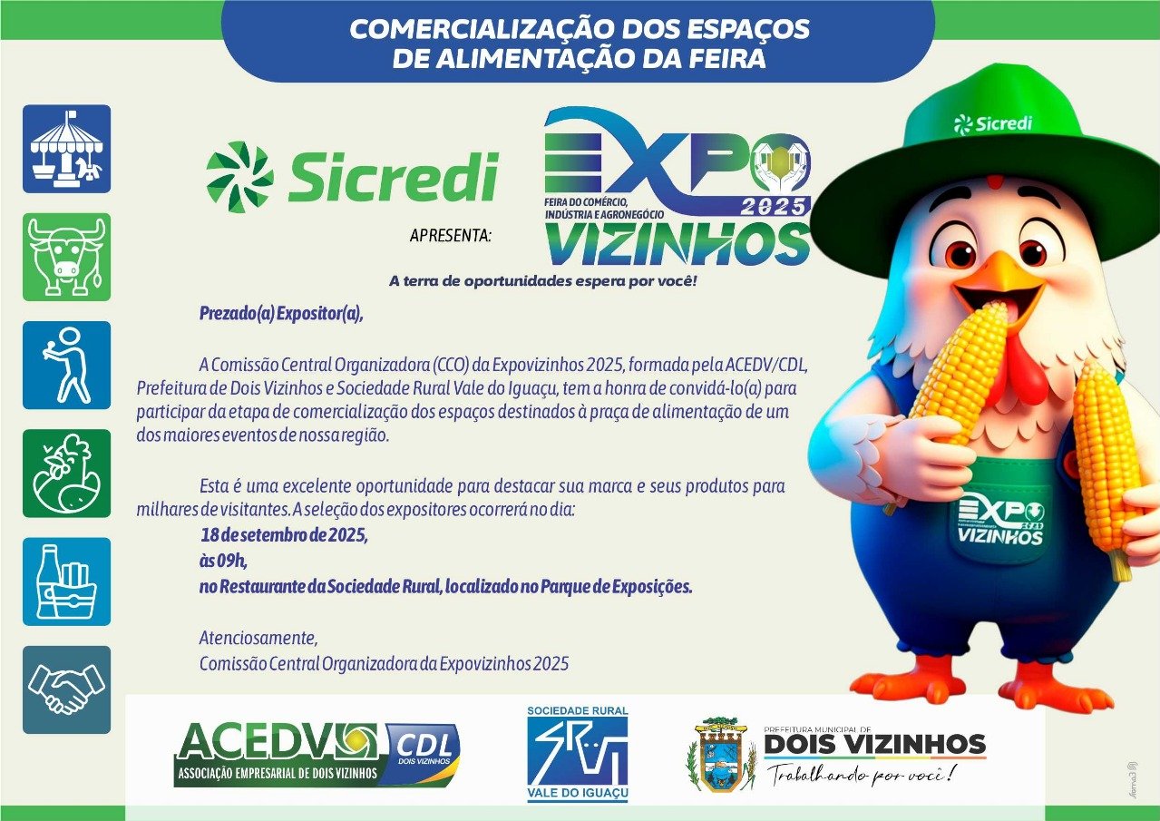 EXPOVIZINHOS 2025 DEFINIR ESPAOS DE ALIMENTAO NA PRXIMA SEMANA