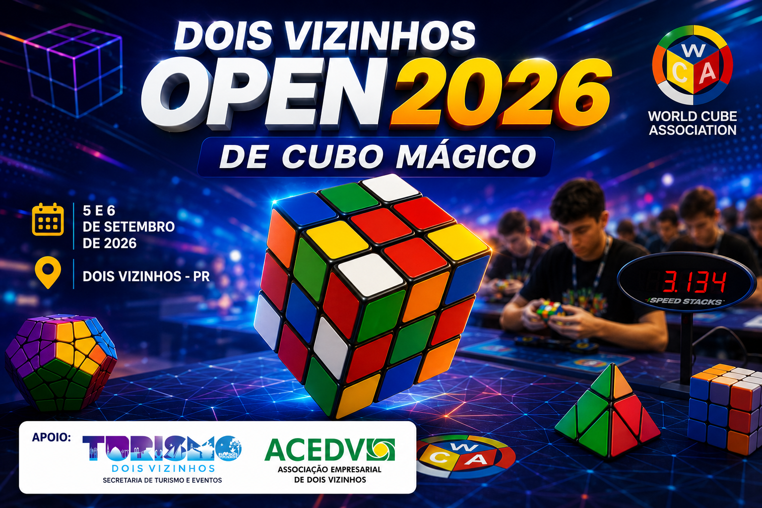 DOIS VIZINHOS ENTRA NO MAPA MUNDIAL DO CUBO M�GICO E VAI RECEBER COMPETIDORES DE V�RIOS ESTADOS