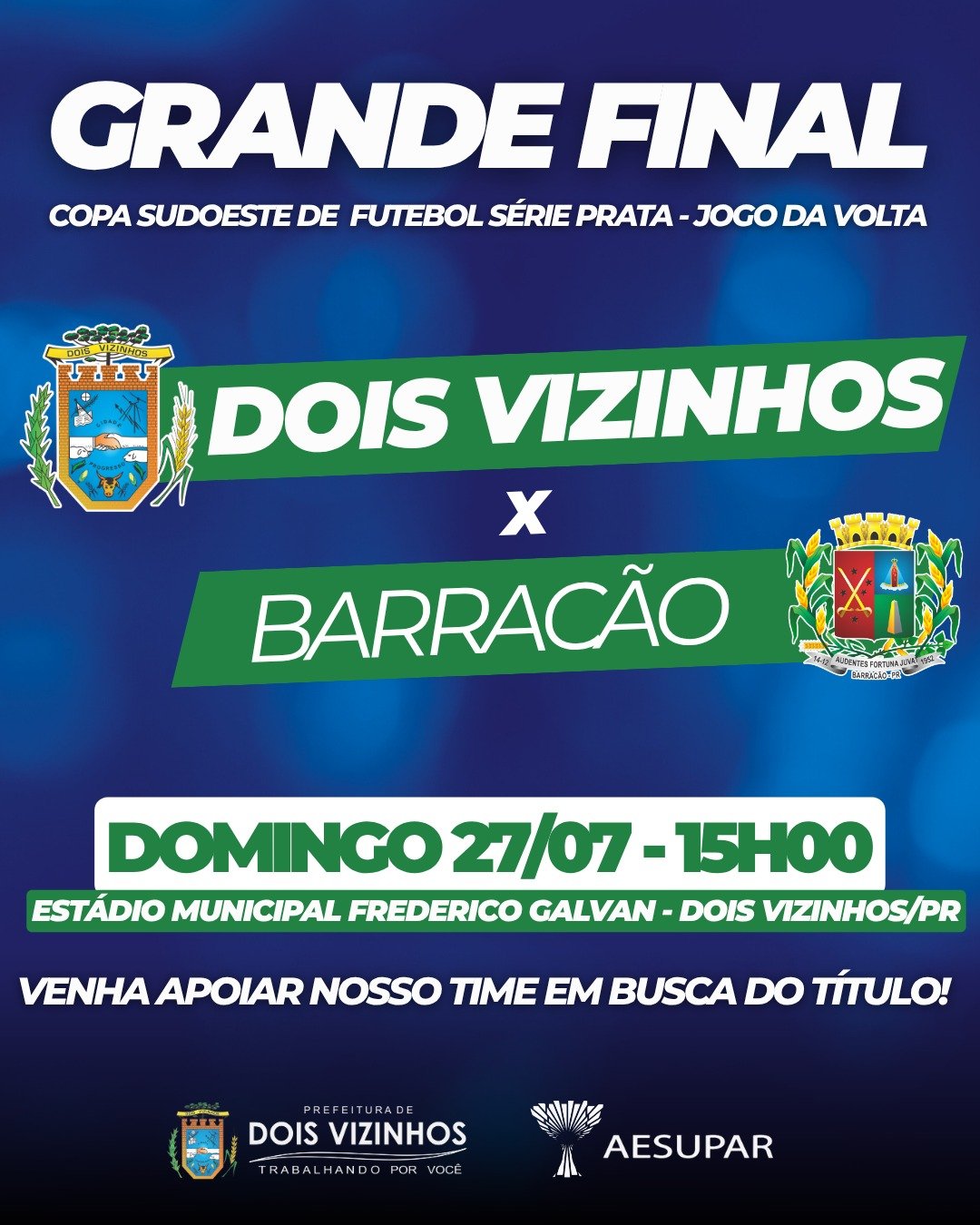 DOIS VIZINHOS DECIDE EM CASA O TTULO DA AESUPAR 2025 NESTE DOMINGO