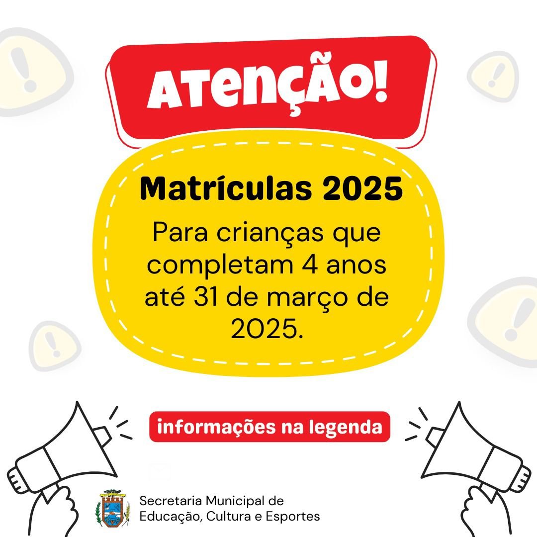 MATRCULAS ABERTAS NA REDE MUNICIPAL DE ENSINO