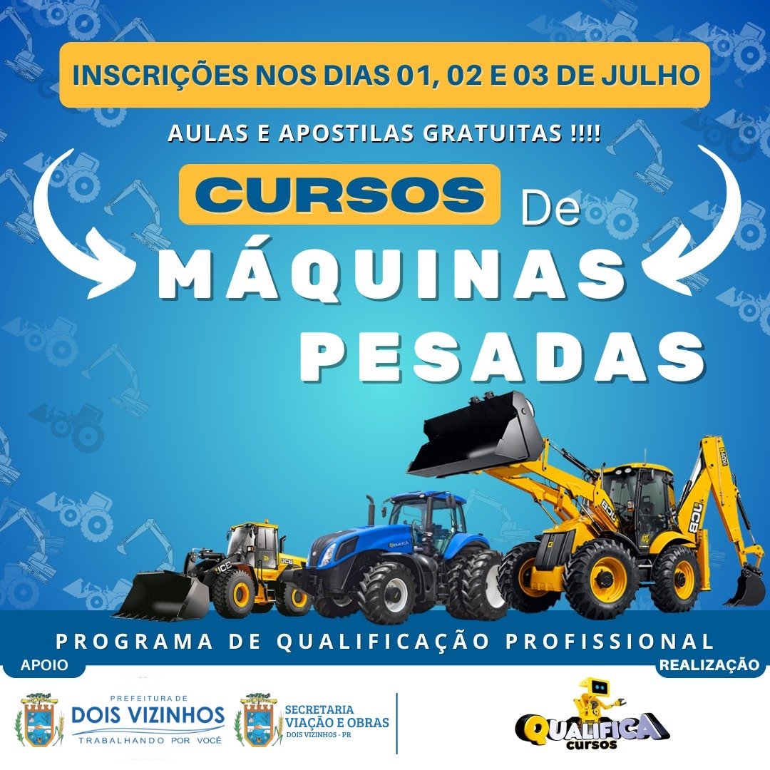 PREFEITURA OFERECE CURSOS DE MQUINAS PESADAS