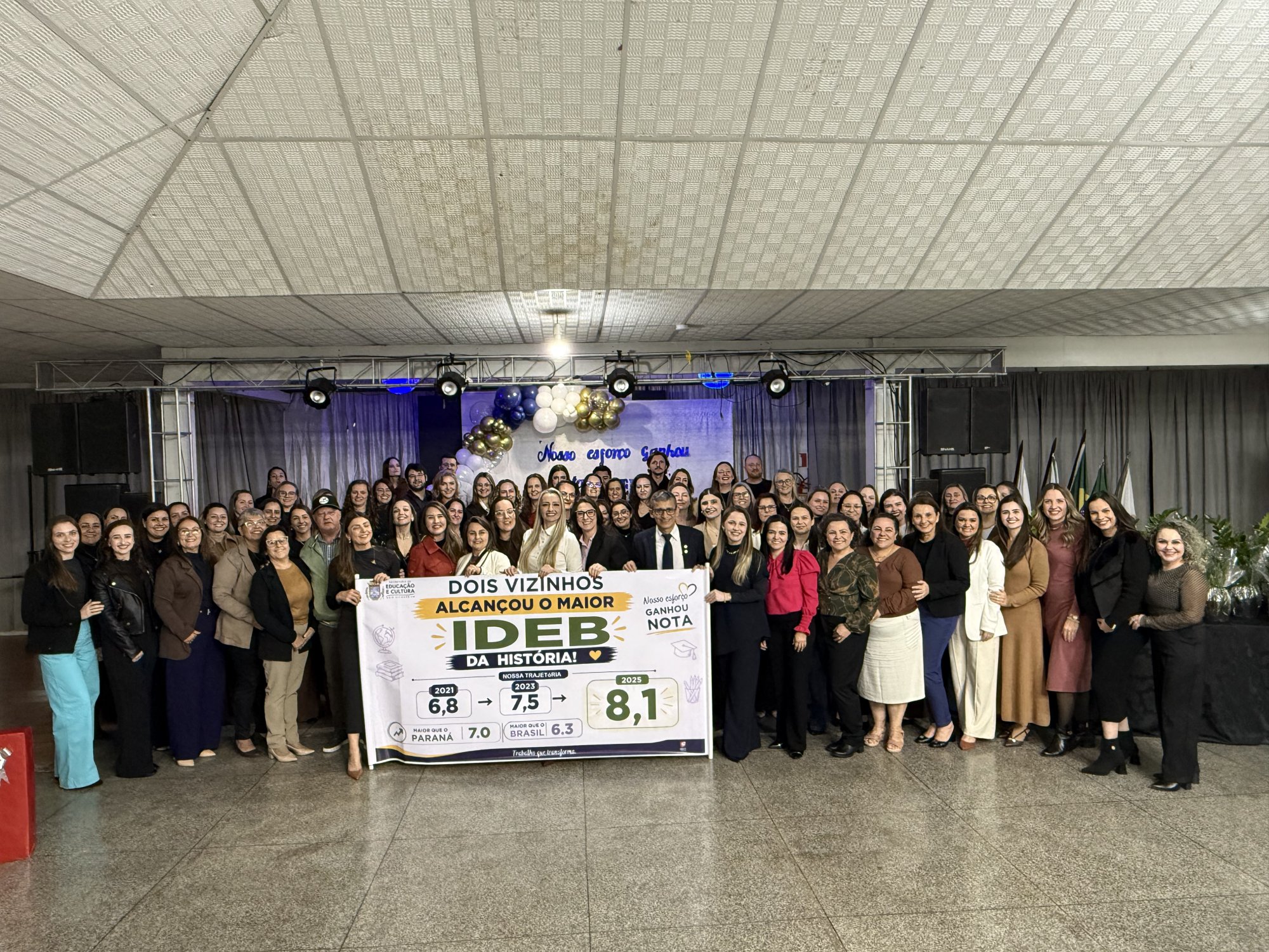 EDUCA��O MUNICIPAL DE DOIS VIZINHOS CELEBRA RESULTADOS E RECONHECE PROFISSIONAIS EM NOITE ESPECIAL