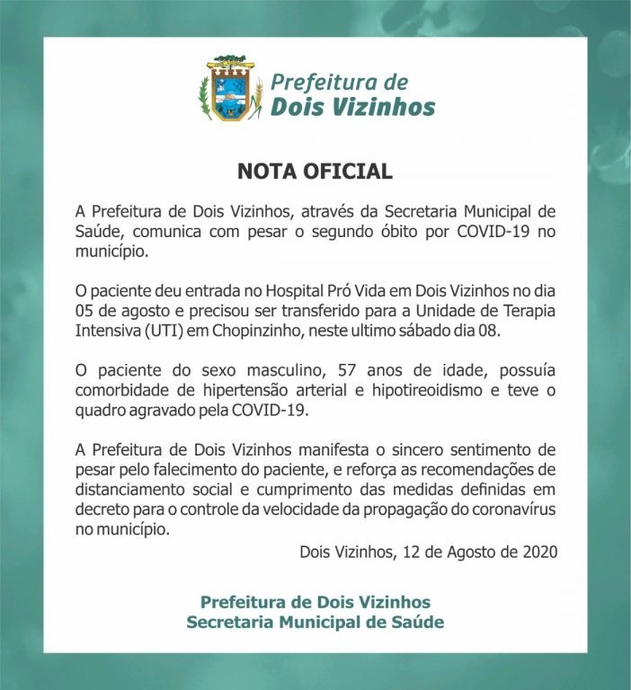 Nota Oficial Covid-19