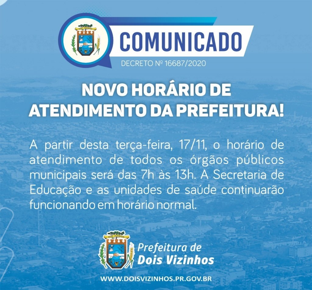 Prefeitura Informa Mudana no Horrio de Atendimento