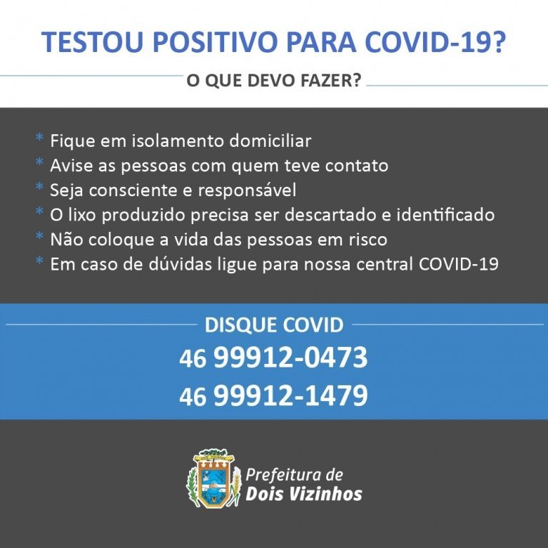 Testou Positivo para a Covid-19, o Que Fazer?