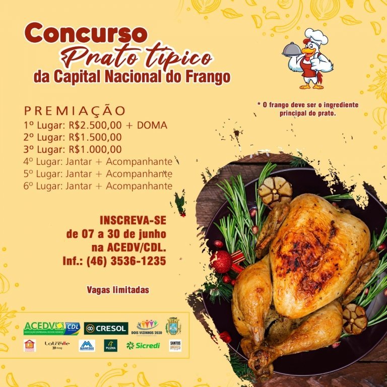 Concurso Culinrio Ir Escolher o Prato Tpico de Dois Vizinhos