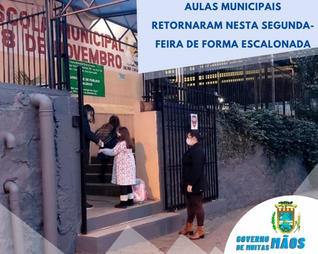 Aulas Municipais Retornaram Nesta Segunda-feira de Forma Escalonada