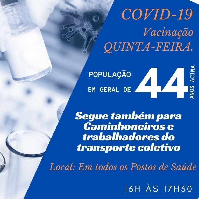 Dois Vizinhos Avana Mais Uma Idade e Passa a Imunizar Pessoas de 44 Anos Acima