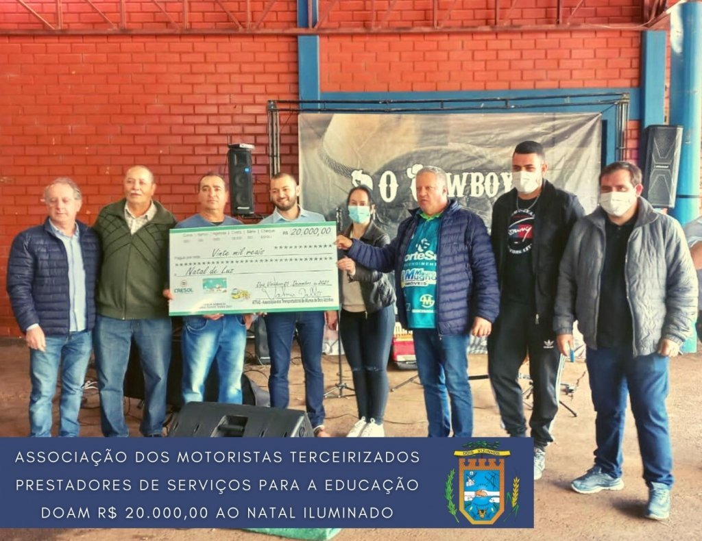 Associao dos Motoristas Terceirizados Prestadores de Servios para a Educao, Doam R$ 20.000,00 Ao Natal Iluminado