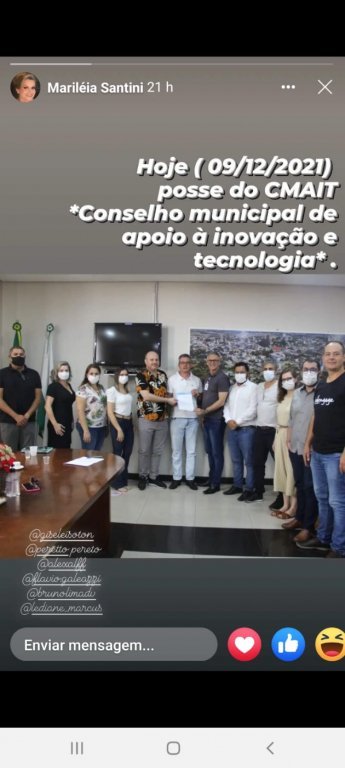 Empossado o Novo Conselho Municipal de Apoio  Inovao e Tecnologia - Cmait