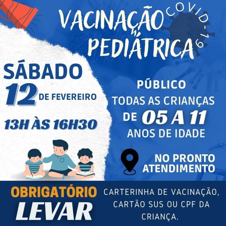 Vacinao Peditrica Acontecer Tambm Neste Sbado, 12 de Fevereiro