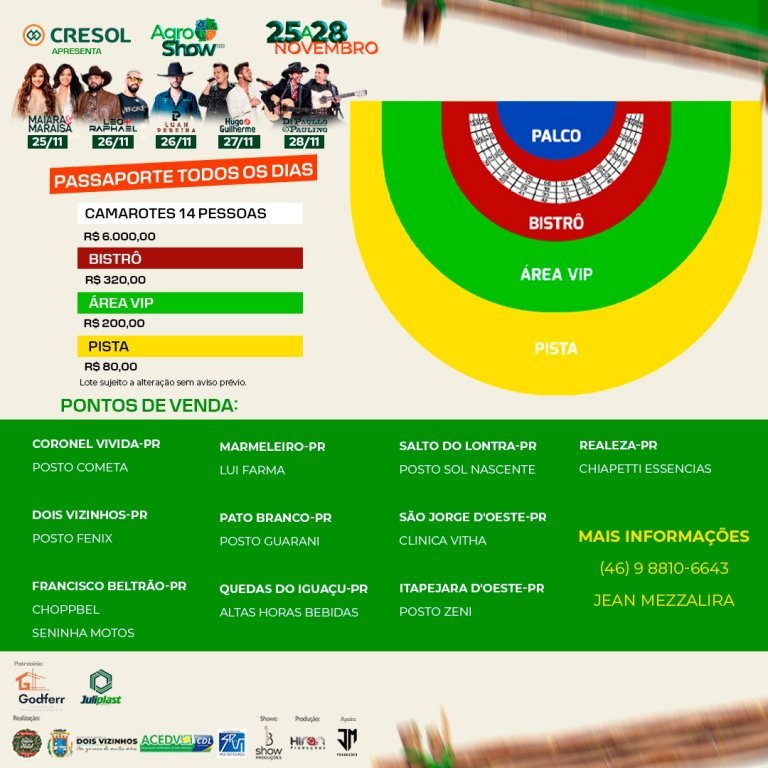 Agroshow Lana Novo Lote e Abre Venda de Ingressos Individuais e Meia Entrada