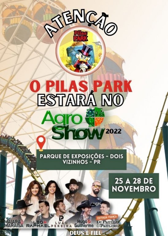 Parque de Diverses do Agroshow Ter Mais de 15 Atraes Imperdveis.