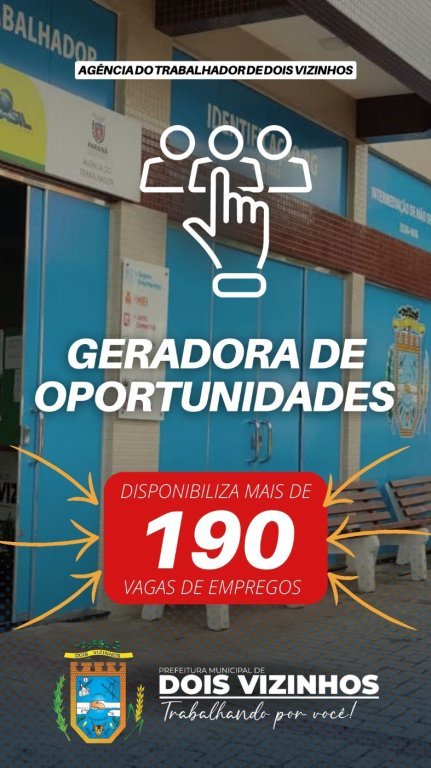 Geradora de Oportunidades Disponibiliza Mais de 190 Vagas de Empregos