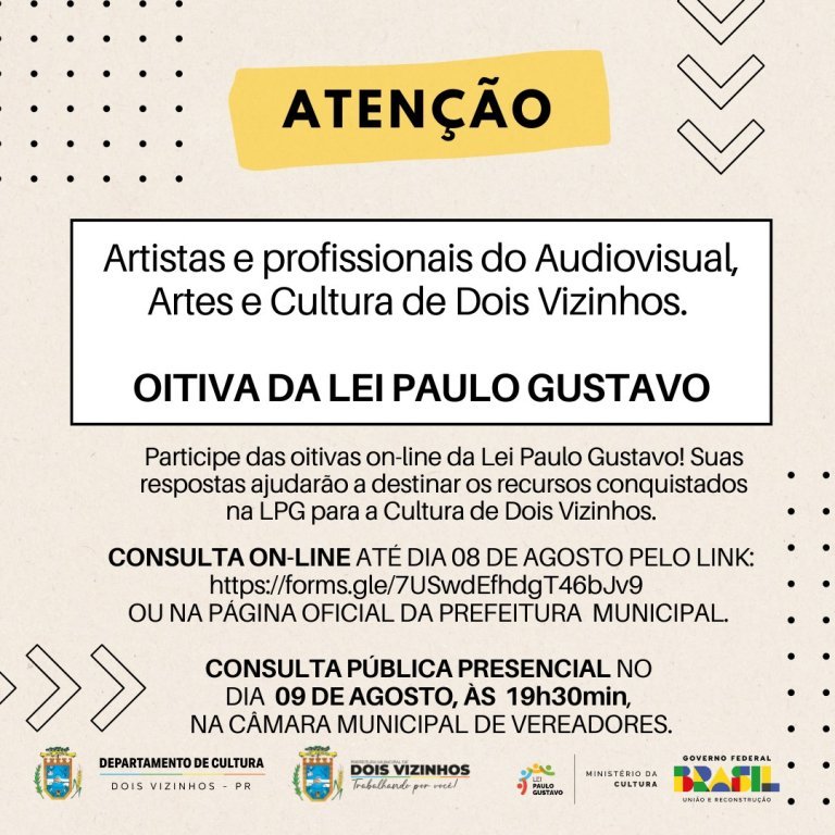 Prefeitura Atravs do Departamento de Cultura Realiza Oitiva Sobre Lei Paulo Gustavo