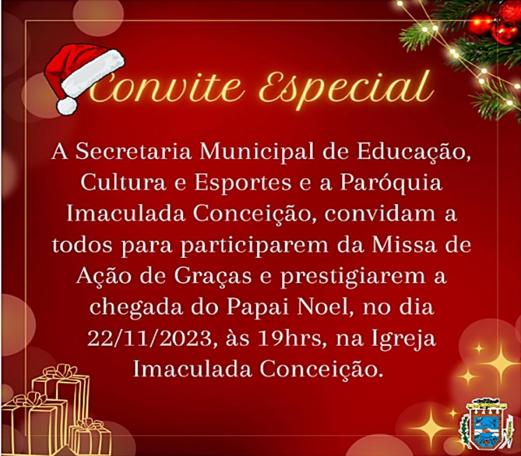 Missa de Ao de Graas e Chegada do Papai Noel Marcam o Incio das Festividades Natalinas Em Dois Vizinhos