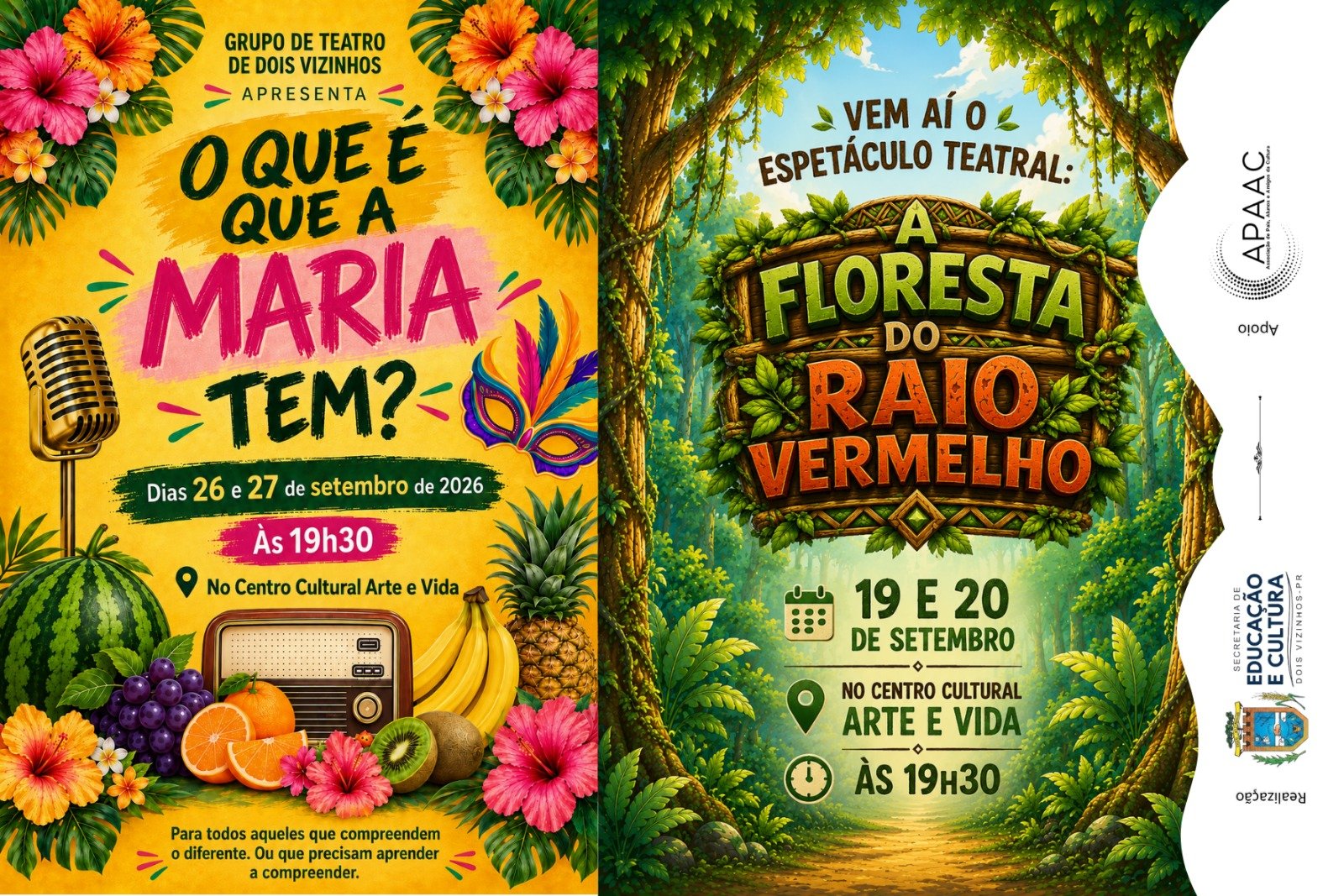 DOIS ESPET�CULOS EM UM �NICO M�S MARCAM SETEMBRO, O M�S DO TEATRO, EM DOIS VIZINHOS